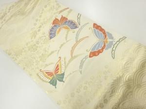 蝶模様織出し名古屋帯